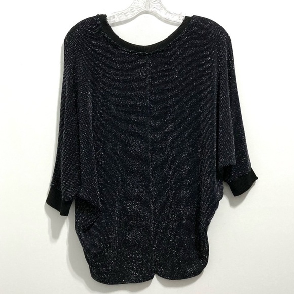 PAPEROC Tops - PAPEROC Women’s Black Lurex Bat Sleeve Blouse